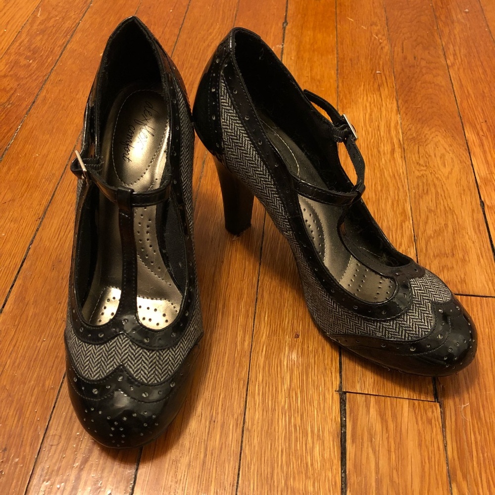 T- strap heels